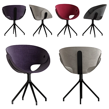 Elegant Fabric Chair: By Tonon 3D model image 1 