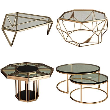 Round Nesting Coffee Table - Modern Dining Room Furniture 3D model image 1 