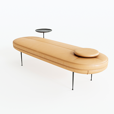 Sleek Canoe Daybed: Polys 21.1K, UV Mapping 3D model image 1 