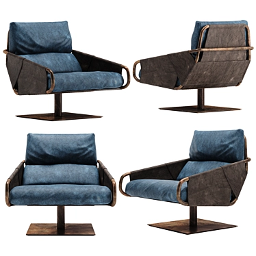 Sleek Voyage Armchair 3D model image 1 