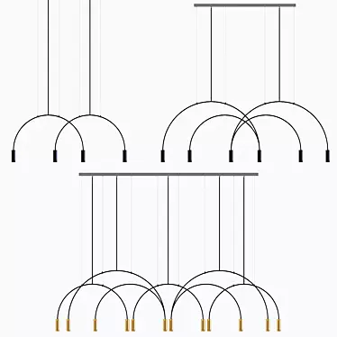 Modern Arc Hanging Lamp 3D model image 1 
