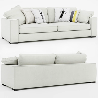 Elegant Sitka Quartz White Sofa 3D model image 1 