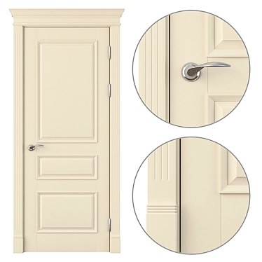 Elegant Wood Door 3D model image 1 