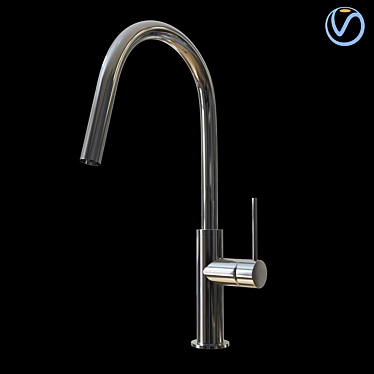 Sleek Phoenix Tap with Pull Out Sink Mixer 3D model image 1 