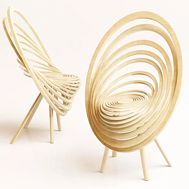 Innovative Wooden Seating 3D model image 1 