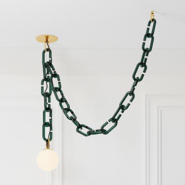 Cerine Swagged Pendant - Illuminate with Elegance 3D model image 1 