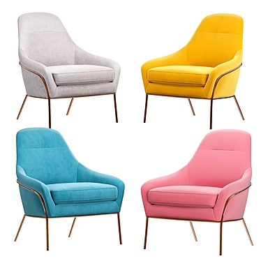 Modern Valentina Chair: Vibrant Colors & Sleek Design 3D model image 1 