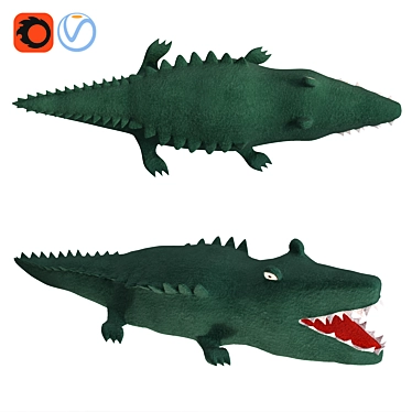 Playful Croc Plush Toy 3D model image 1 