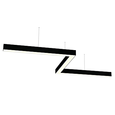 Sleek Z-Shape Pendant Light 3D model image 1 