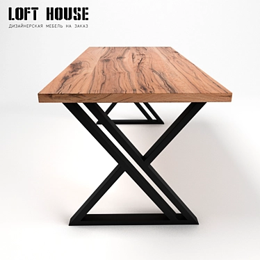 Elegant Karagach Wood Table 3D model image 1 