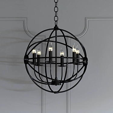 Elegant Metal Chandelier 3D model image 1 