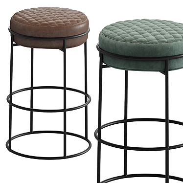 Elegant ATOLLO Upholstered Stool 3D model image 1 