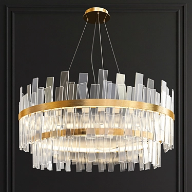 Elegant Double Tier Aquitaine Chandelier 3D model image 1 