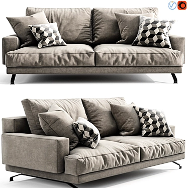 Luxurious Lemamobili Mustique Sofa 3D model image 1 