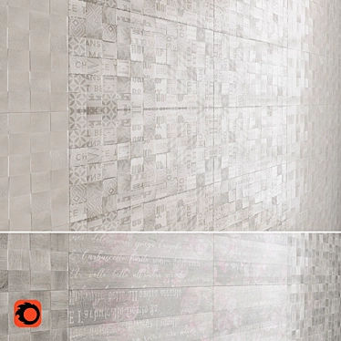 Abba Collection Wall Tiles - Contemporary Textured Matte Concrete Design 3D model image 1 