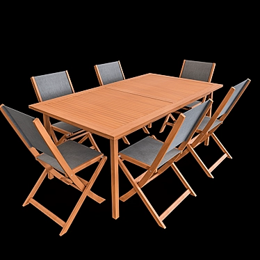 Acacia Garden Dining Set 3D model image 1 