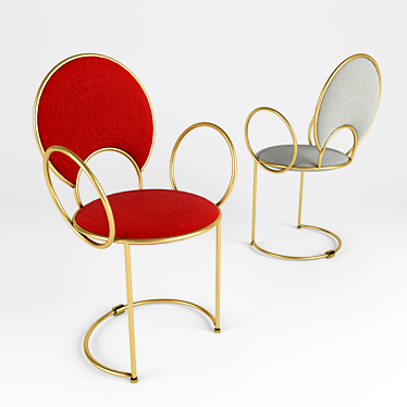 Yue Pearl: Elegant Armrest Chairs 3D model image 1 