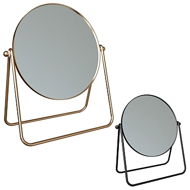 Sleek Metal Table Mirror 3D model image 1 