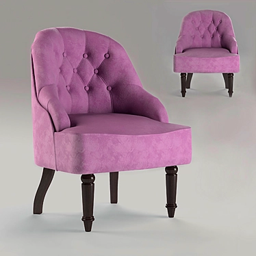 Evans Collection Armchair: Luxurious Velvet, Petite Size 3D model image 1 