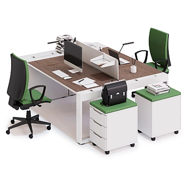 LAS LOGIC Office Workspace 3D model image 1 