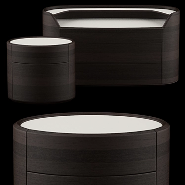 Elegant Kelly Bedside Table & Chest of Drawers: Poliform 2019 3D model image 1 