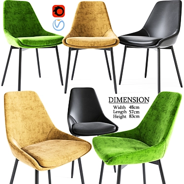 Modern Alfie Dining Chair 02 3D model image 1 