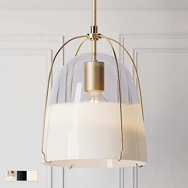 Haleigh 8" Split Glass Dome Pendant 3D model image 1 