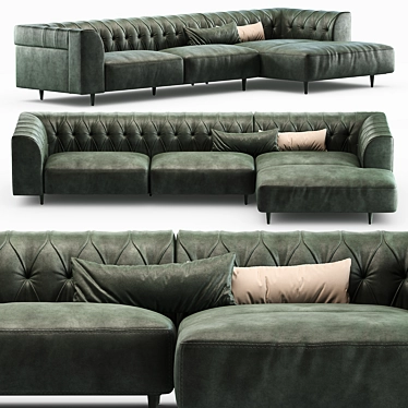 Italian Leather Sofa by GAMMA ARREDAMENTI 3D model image 1 