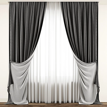 Elegant Detailed Curtain Design 3D model image 1 