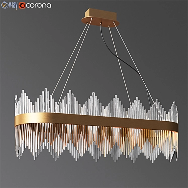 Elegant Oval Luminaire Chandelier 3D model image 1 