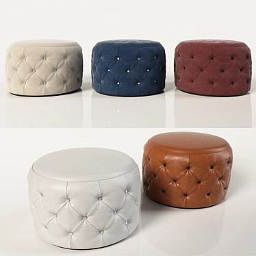 Hugo Capitone Lateral - Ottoman: Versatile Leather & Upholstery Finishes 3D model image 1 