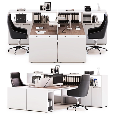 Sleek and Efficient Office Workspace 3D model image 1 