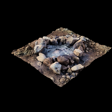 3D Scanned Stone Wood Fireplace 3D model image 1 