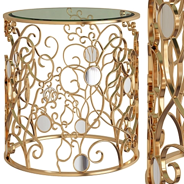 Glamorous Mirror-Top Side Table 3D model image 1 