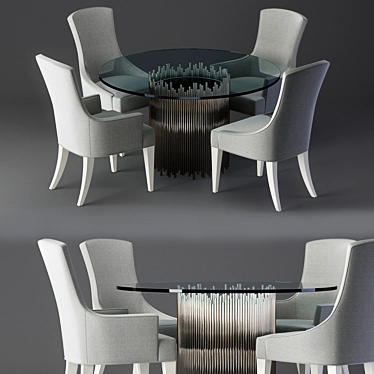 Calista Dining Set: Elegant Round Table & Chairs 3D model image 1 