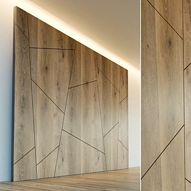 Wooden Decor Wall Panel 3D model image 1 