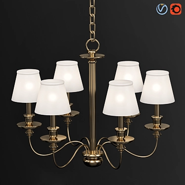 Elegant Crystal Chandelier 3D model image 1 