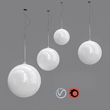 Elegant Castore 14 Pendant Light 3D model image 1 