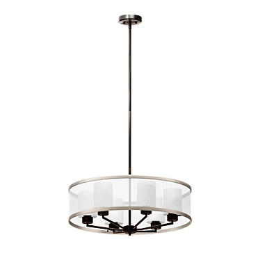 Elegant Bronze Organza Pendant 3D model image 1 