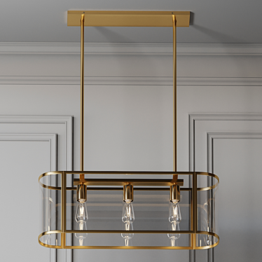 Modern 30 inch Trough Chandelier 3D model image 1 