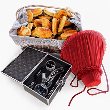 Picnic Perfect Set: Bong, Pastries, & Cover 3D model image 1 