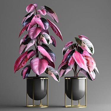 Blooming Princess: Pink Indoor Plant 3D model image 1 
