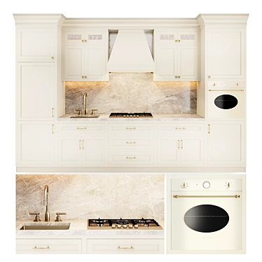 Elegant Classic Kitchen Set 3D model image 1 