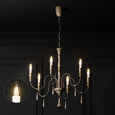 Elegant Casa Florentina Chandelier 3D model image 1 