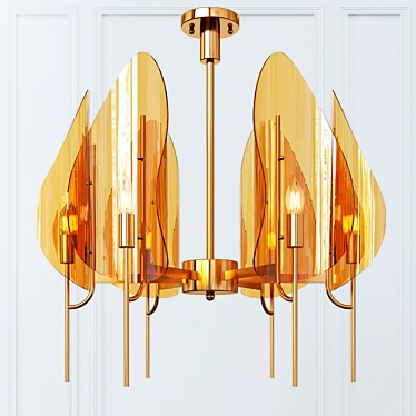 Amber Chandelier by Max Ingrand: Modern Elegance 3D model image 1 