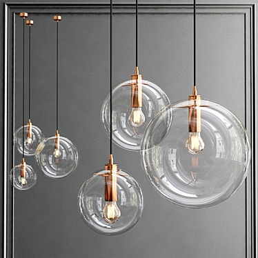 Selene Copper Pendant Light 3D model image 1 