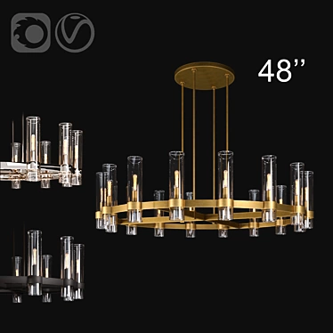 Title: Rustic RAVELLE Round Chandelier 3D model image 1 