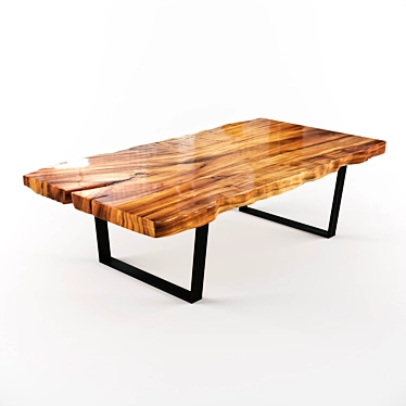 Natural Wood Slab Dining Table 3D model image 1 