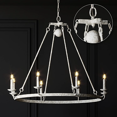 Elegant Tucker Chandelier - Ballard Designs 3D model image 1 