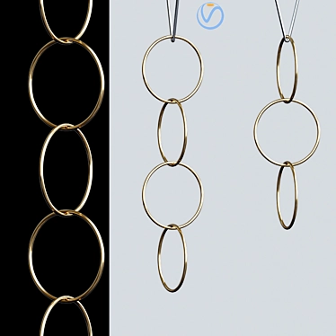 Brass Ring Vertical Pendant Light 3D model image 1 